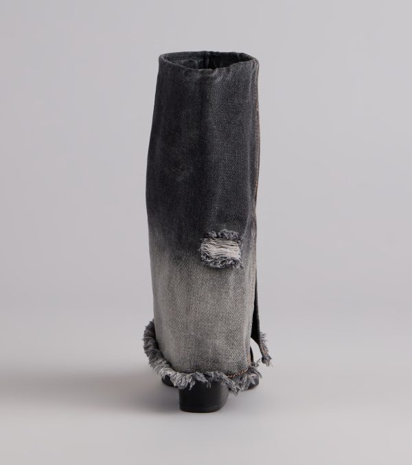 Fray All Day Denim Booties - Image 4