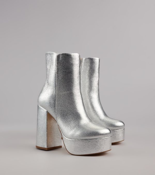 Disco Fever Metallic Platform Booties - Image 5