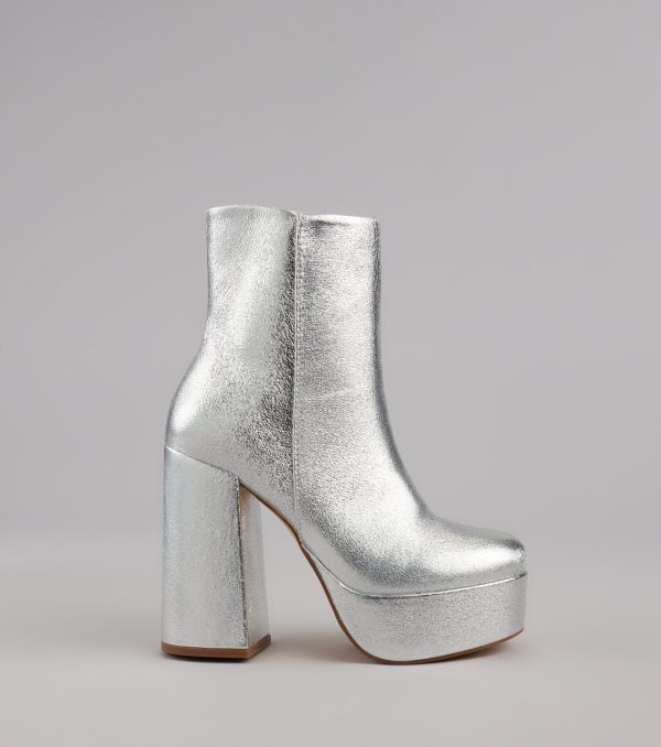 Disco Fever Metallic Platform Booties - Image 6