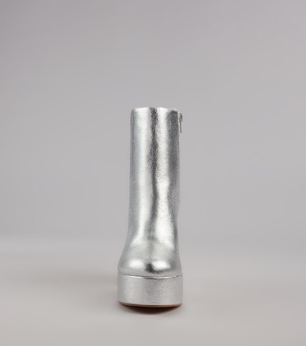 Disco Fever Metallic Platform Booties - Image 7