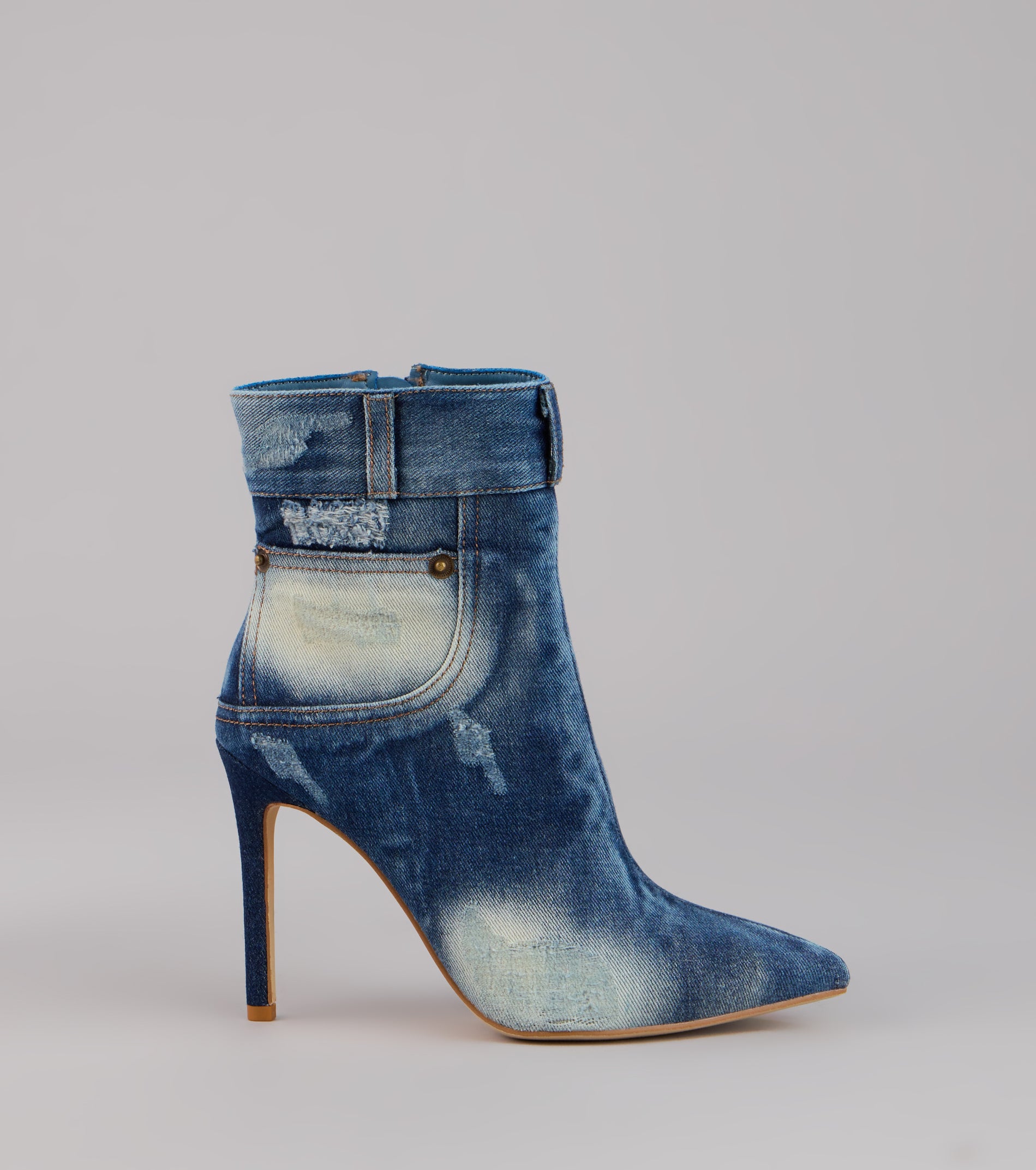 City Blues Denim Stiletto Booties - Image 6