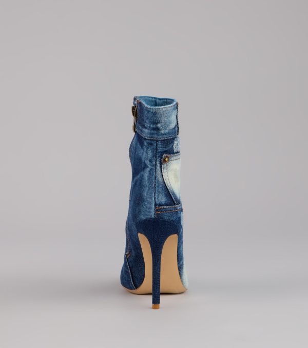 City Blues Denim Stiletto Booties - Image 8