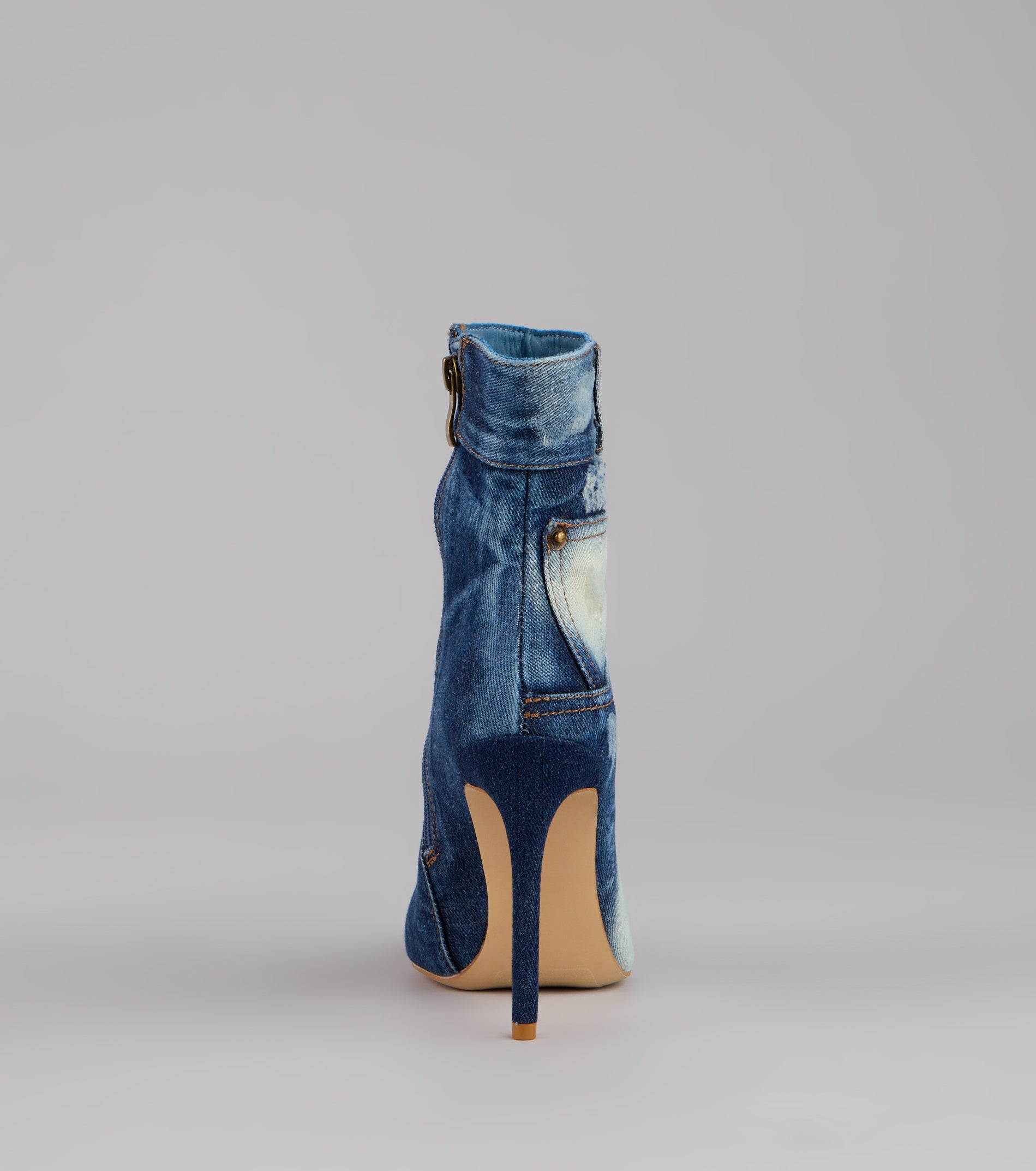 City Blues Denim Stiletto Booties - Image 8