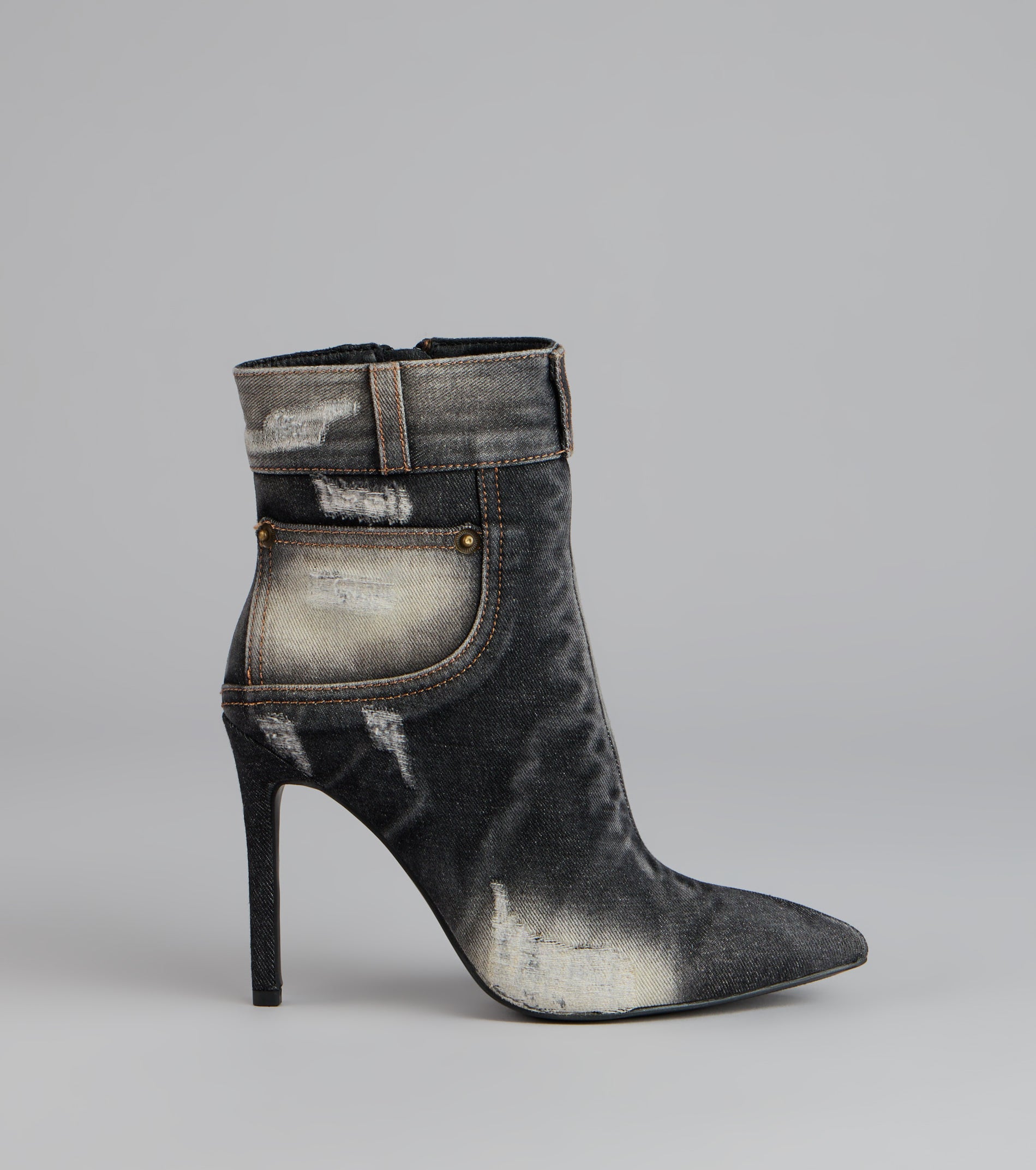 City Blues Denim Stiletto Booties - Image 2