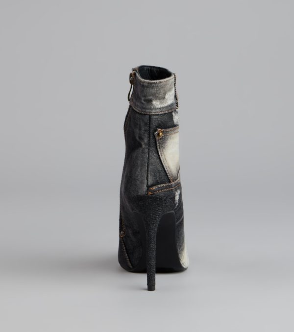 City Blues Denim Stiletto Booties - Image 4