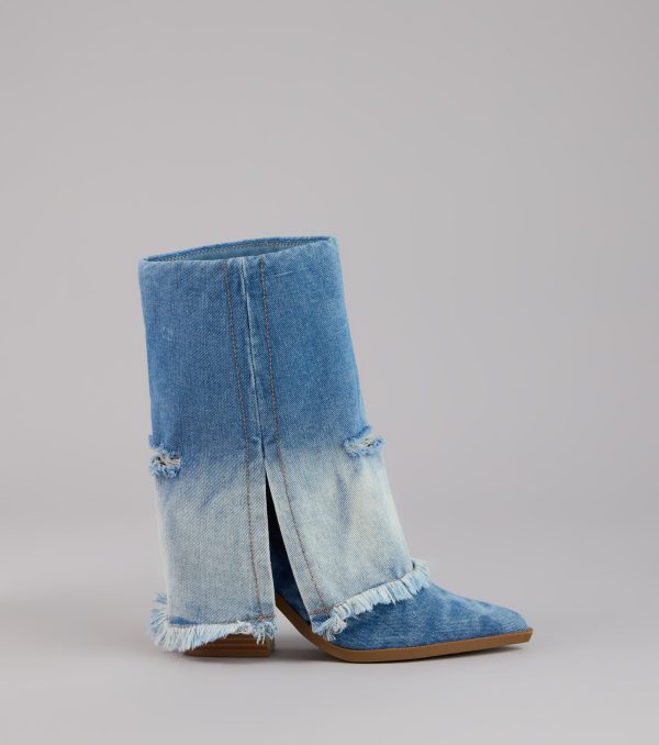 Fray All Day Denim Booties - Image 6