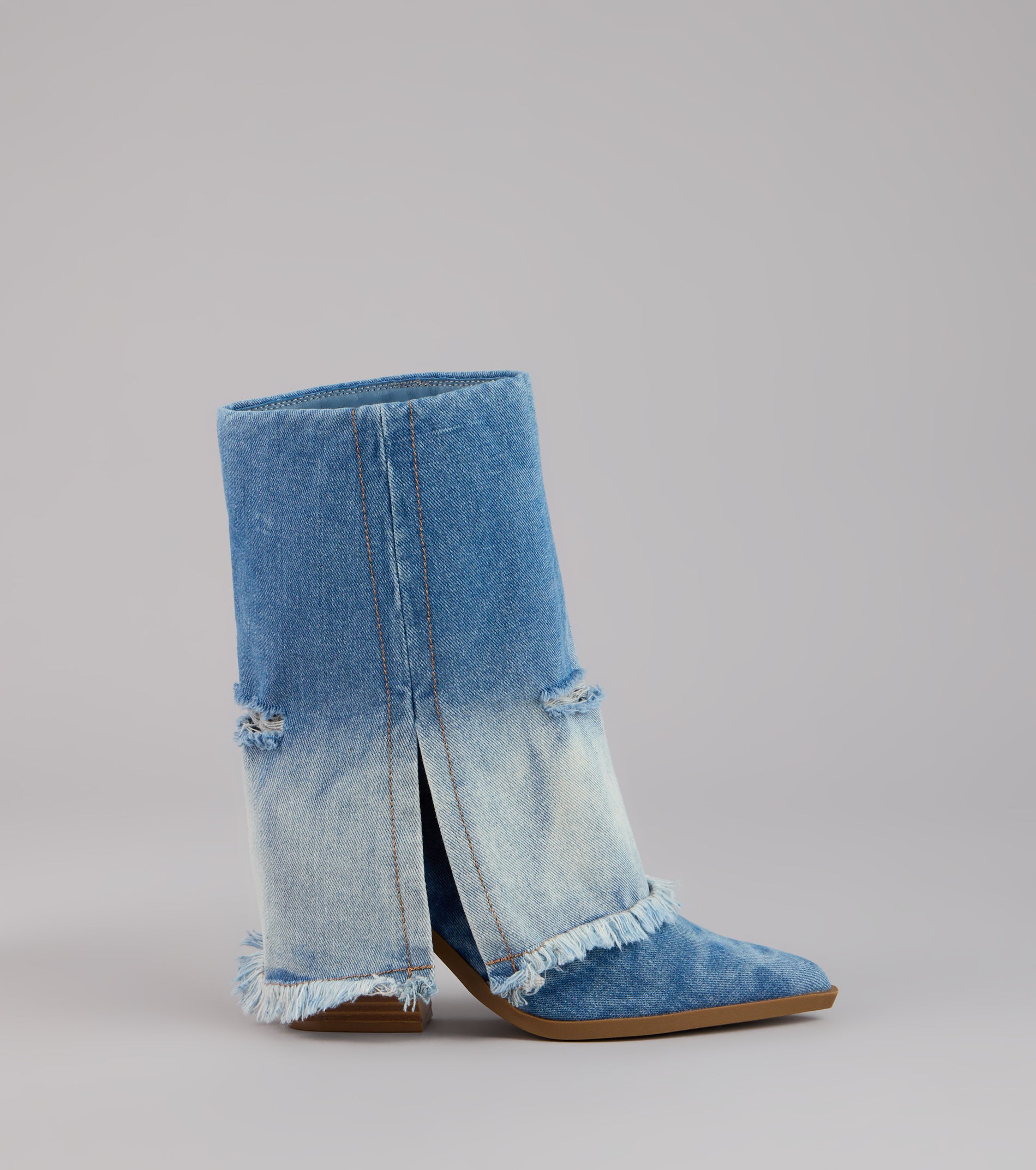 Fray All Day Denim Booties - Image 6
