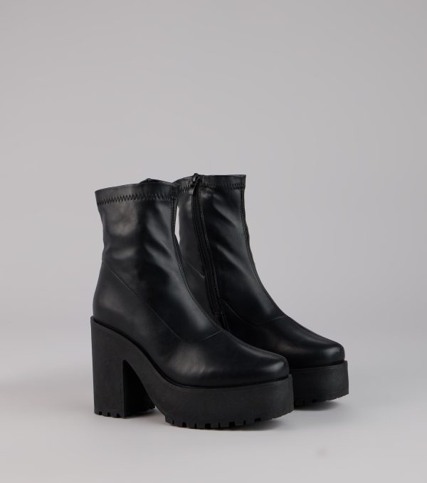 Power Stomp Platform Ankle Booties