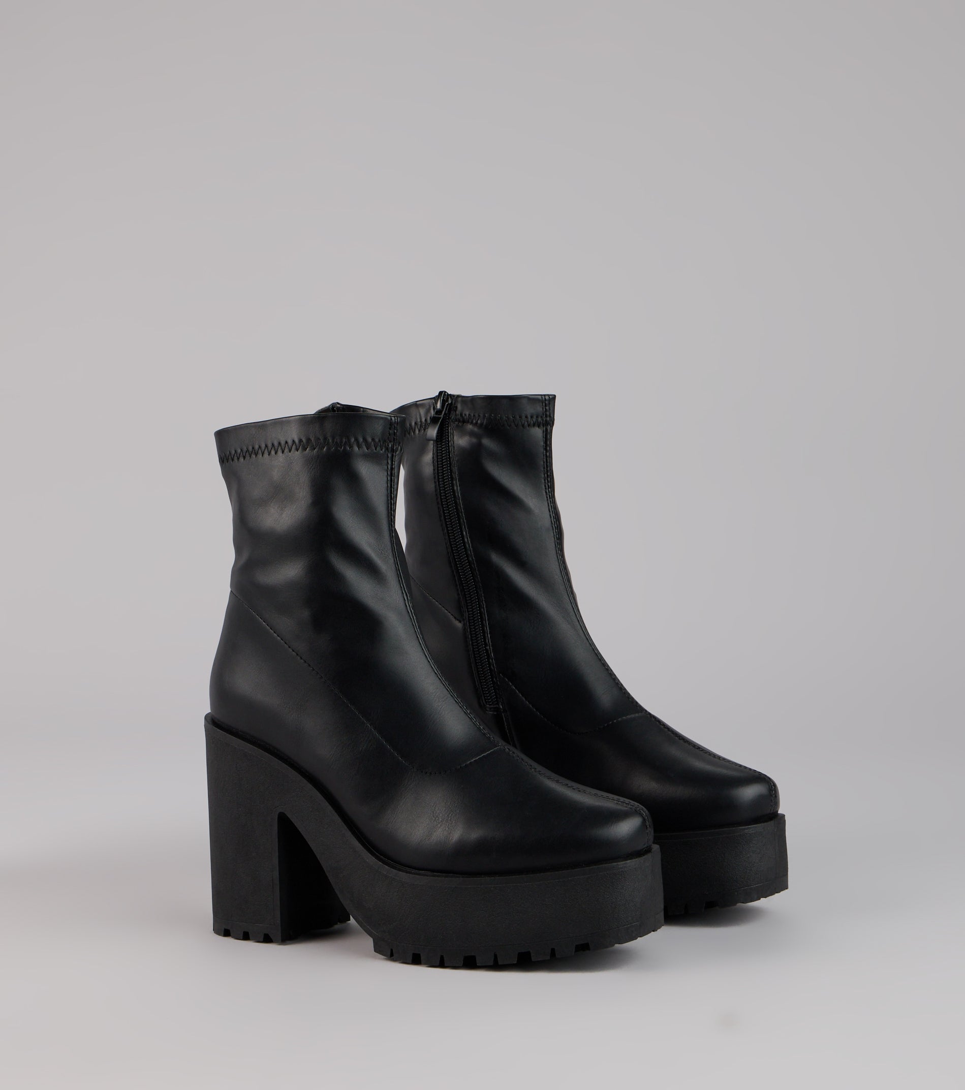 Power Stomp Platform Ankle Booties