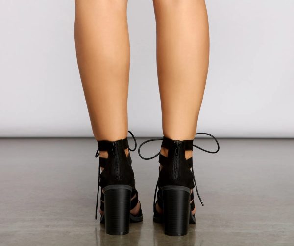 Faux Suede Lace Up Booties - Image 5