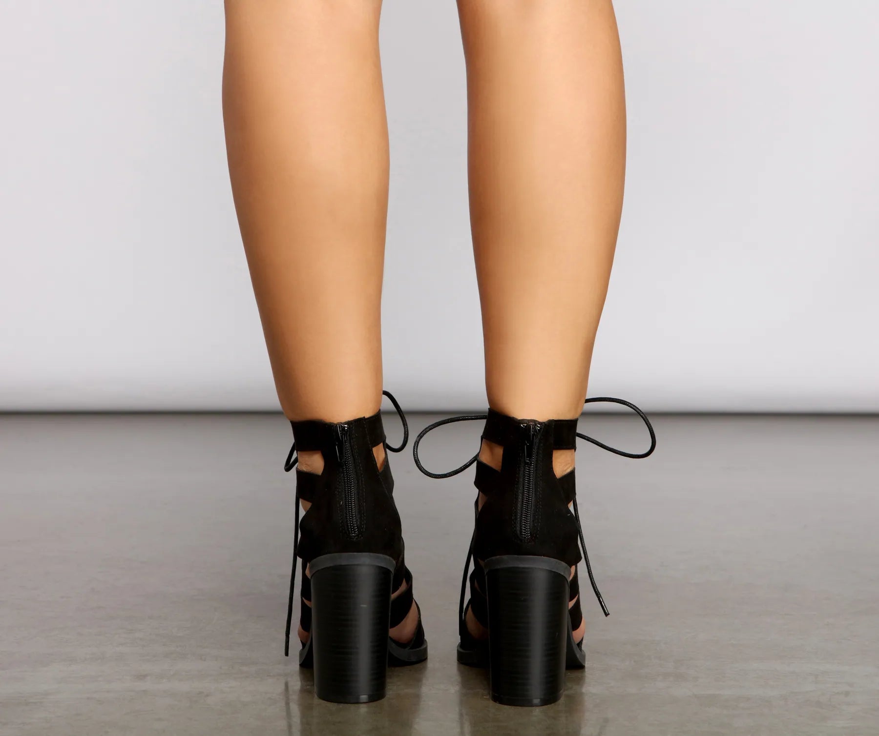 Faux Suede Lace Up Booties - Image 5