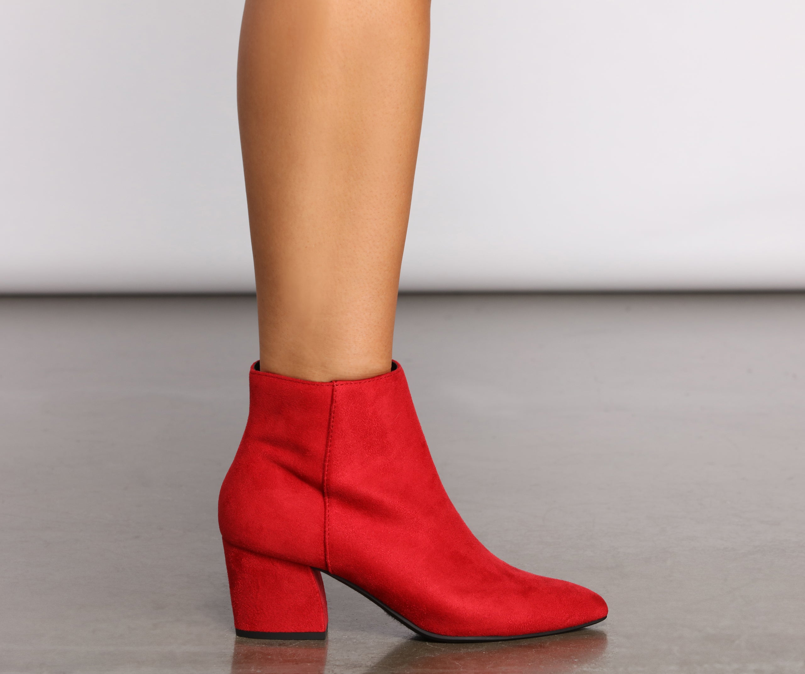 Lady In Red Block Heel Booties - Image 2