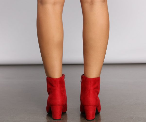 Lady In Red Block Heel Booties - Image 4