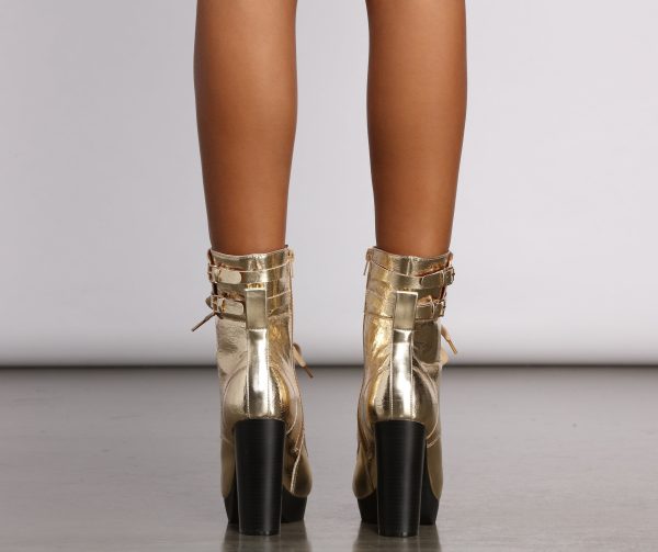 Major Metallic Moment PU Booties - Image 8