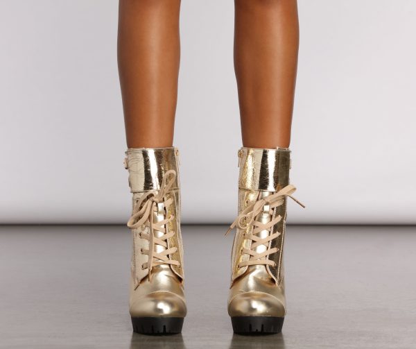 Major Metallic Moment PU Booties - Image 10
