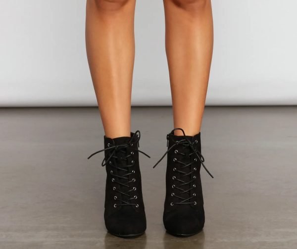 Essential Faux Suede Lace Up Booties - Image 2