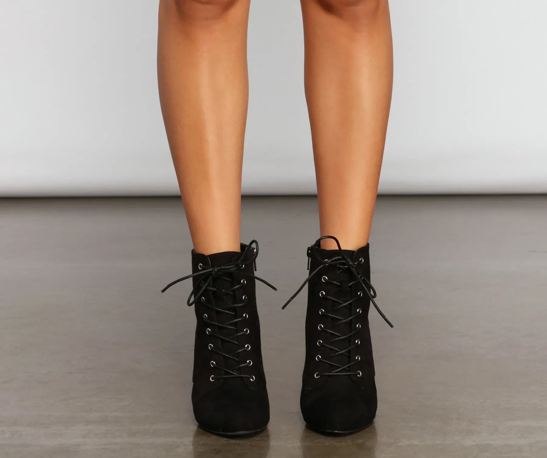 Essential Faux Suede Lace Up Booties - Image 2