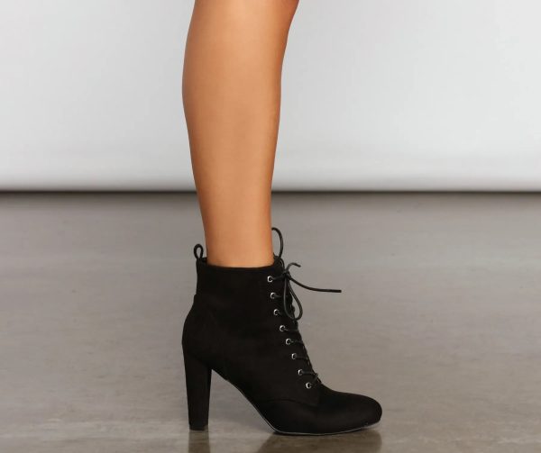 Essential Faux Suede Lace Up Booties - Image 5