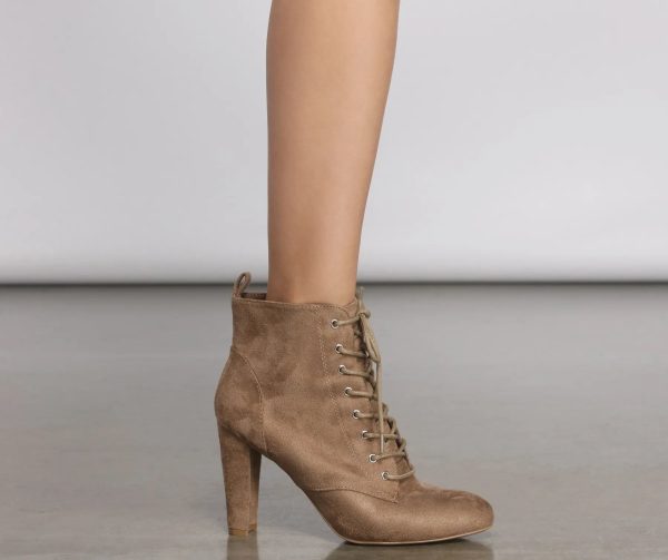 Essential Faux Suede Lace Up Booties - Image 7
