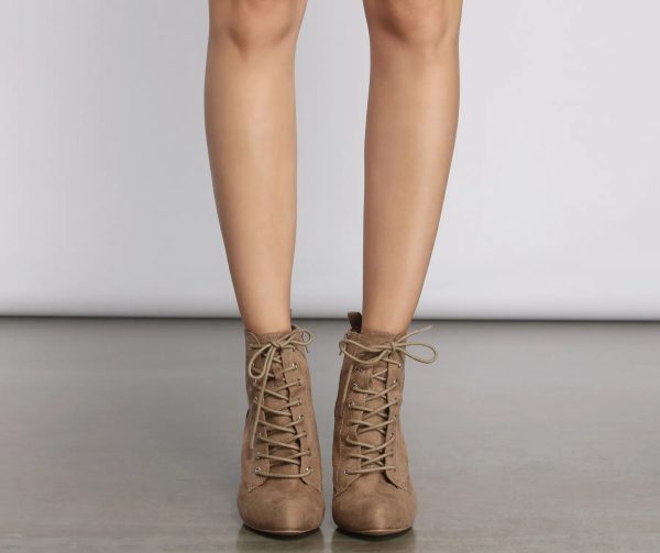 Essential Faux Suede Lace Up Booties - Image 10