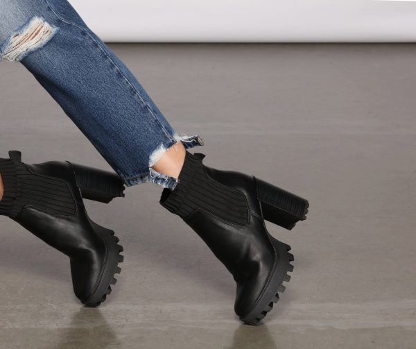 Ever So Edgy Lug Sole Heeled Boots - Image 2