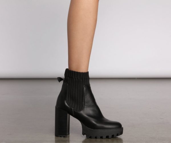 Ever So Edgy Lug Sole Heeled Boots - Image 3