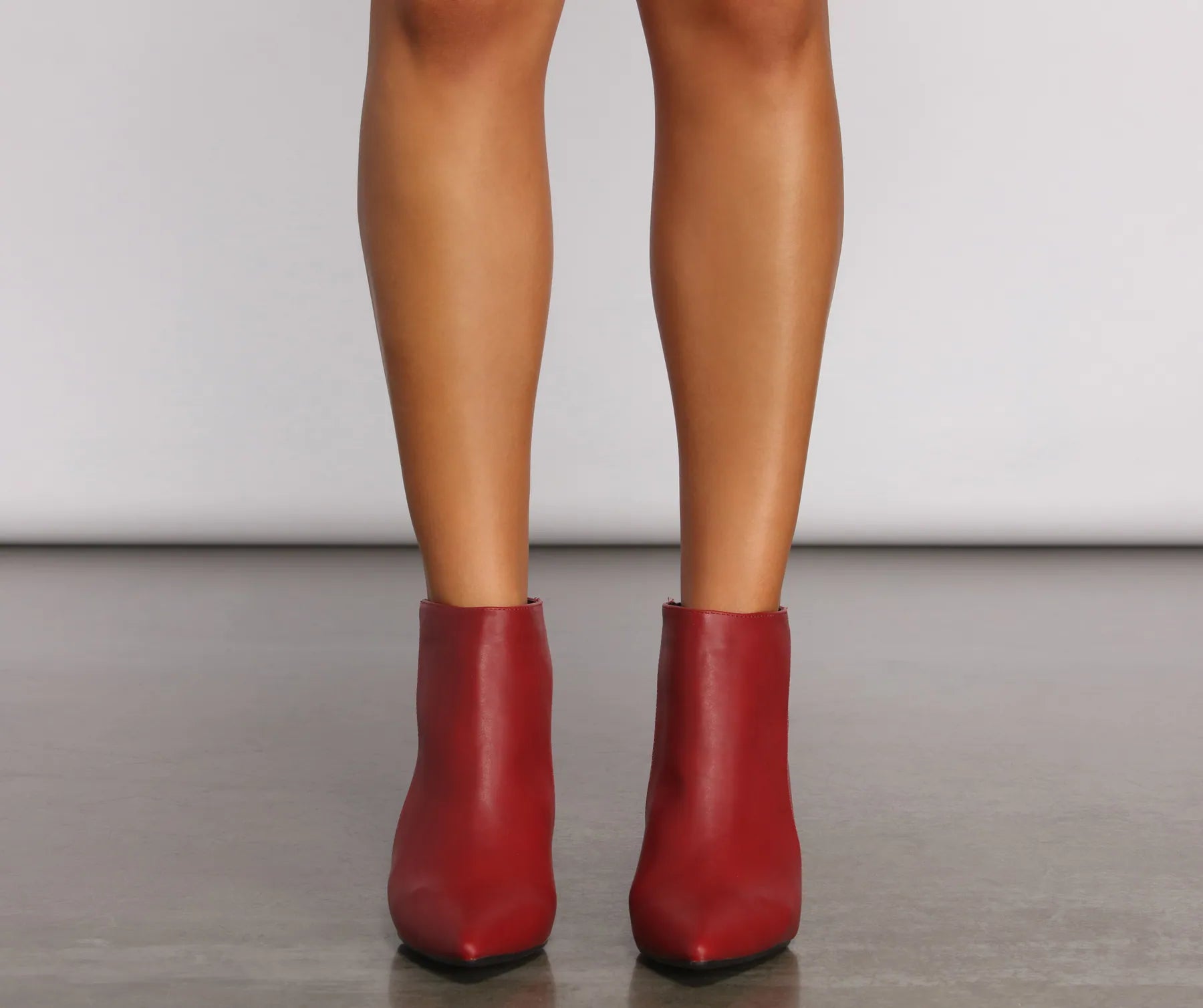 Faux Leather Basic Pointy Toe Booties - Image 2