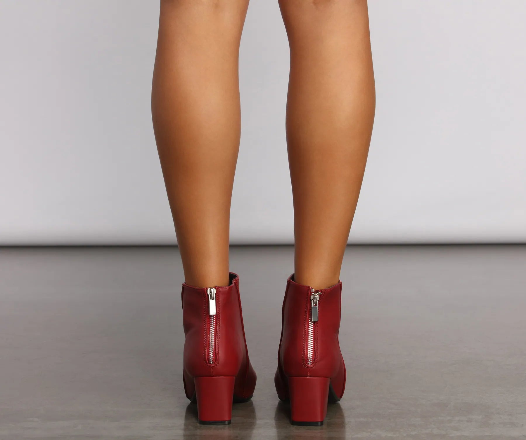 Faux Leather Basic Pointy Toe Booties - Image 4