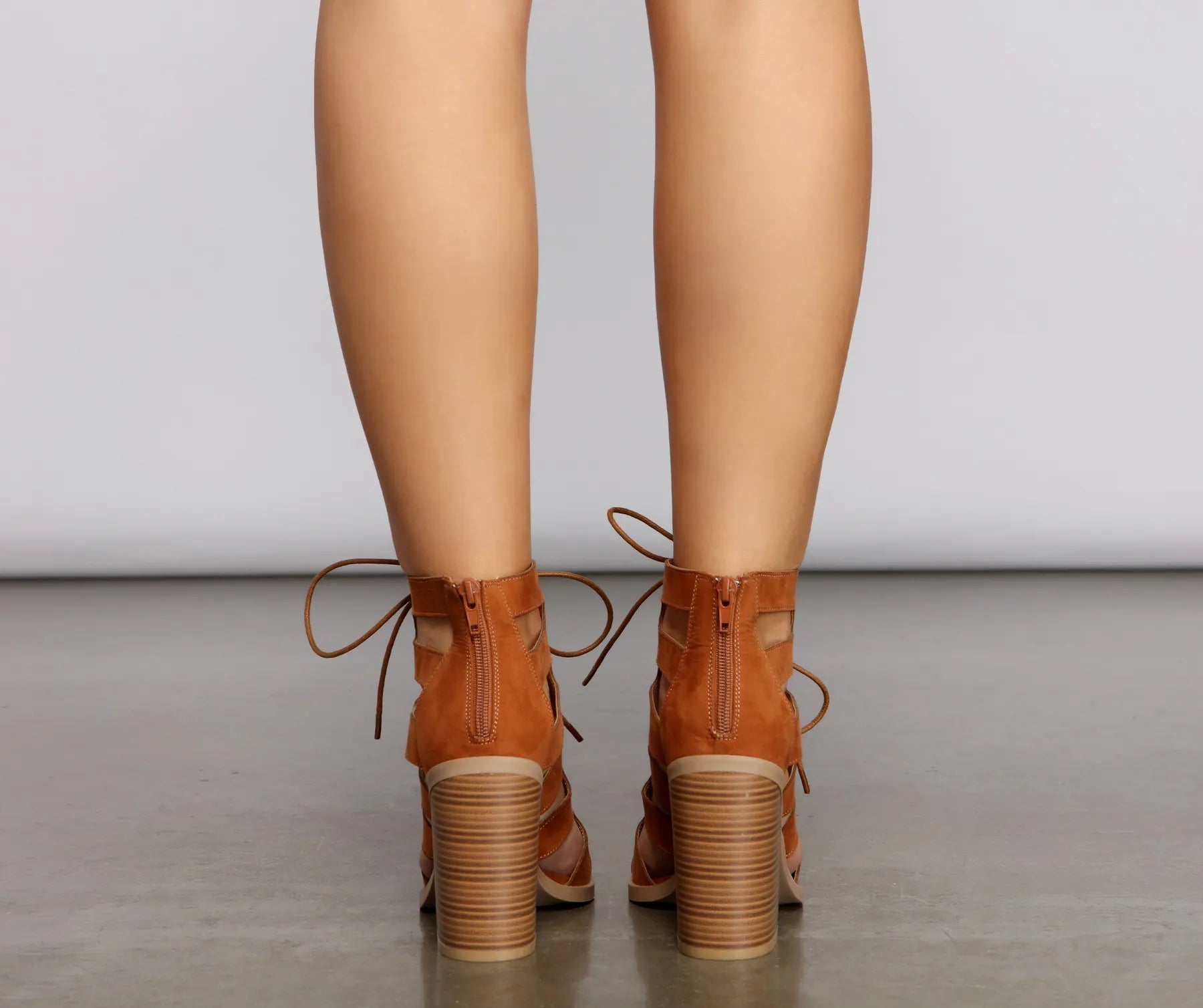 Faux Suede Lace Up Booties - Image 10