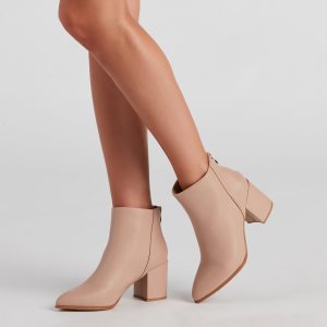 Basic Chic Faux Leather Booties