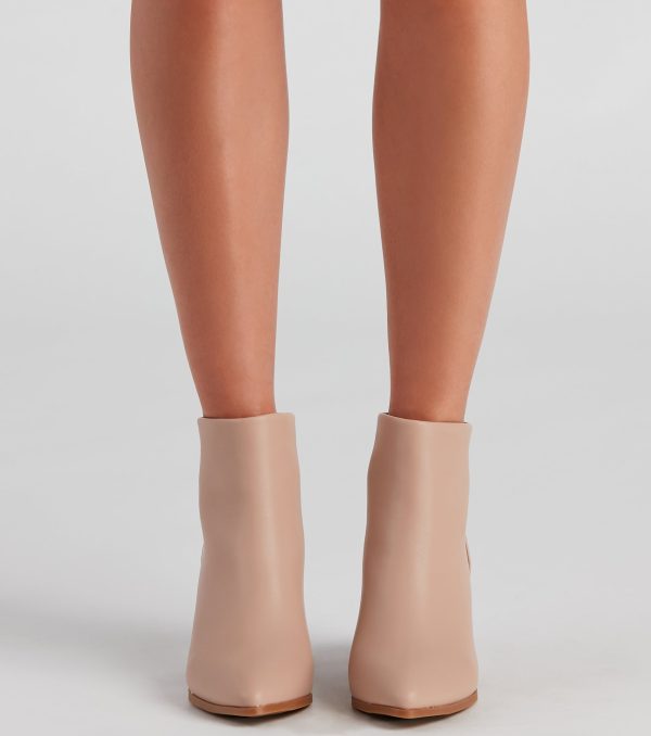 Basic Chic Faux Leather Booties - Image 2