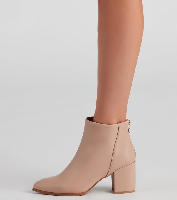 Basic Chic Faux Leather Booties - Image 3