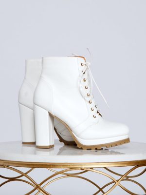 Elevated And Trendy Lace-Up Booties