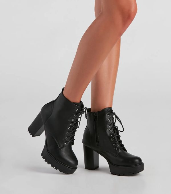 Edgy Babe Platform Lace-Up Booties - Image 5