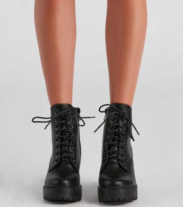 Edgy Babe Platform Lace-Up Booties - Image 6