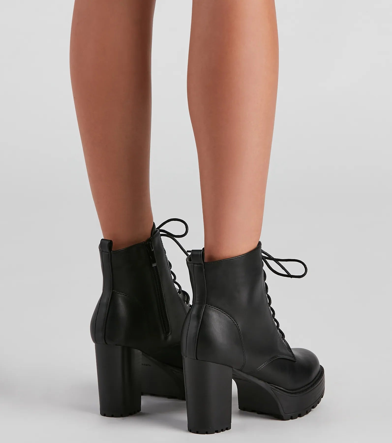 Edgy Babe Platform Lace-Up Booties - Image 8