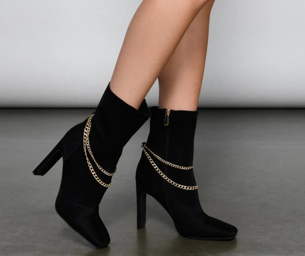 Stylish And Edgy Chain Link Booties - Image 3