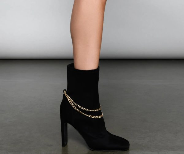 Stylish And Edgy Chain Link Booties - Image 4