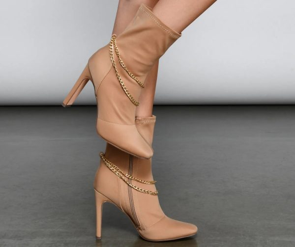 Stylish And Edgy Chain Link Booties - Image 6