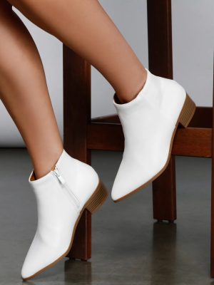 Simple And Elevated Faux Leather Booties