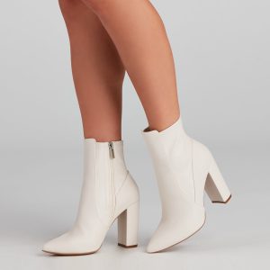 Fashion Point Block Heel Booties