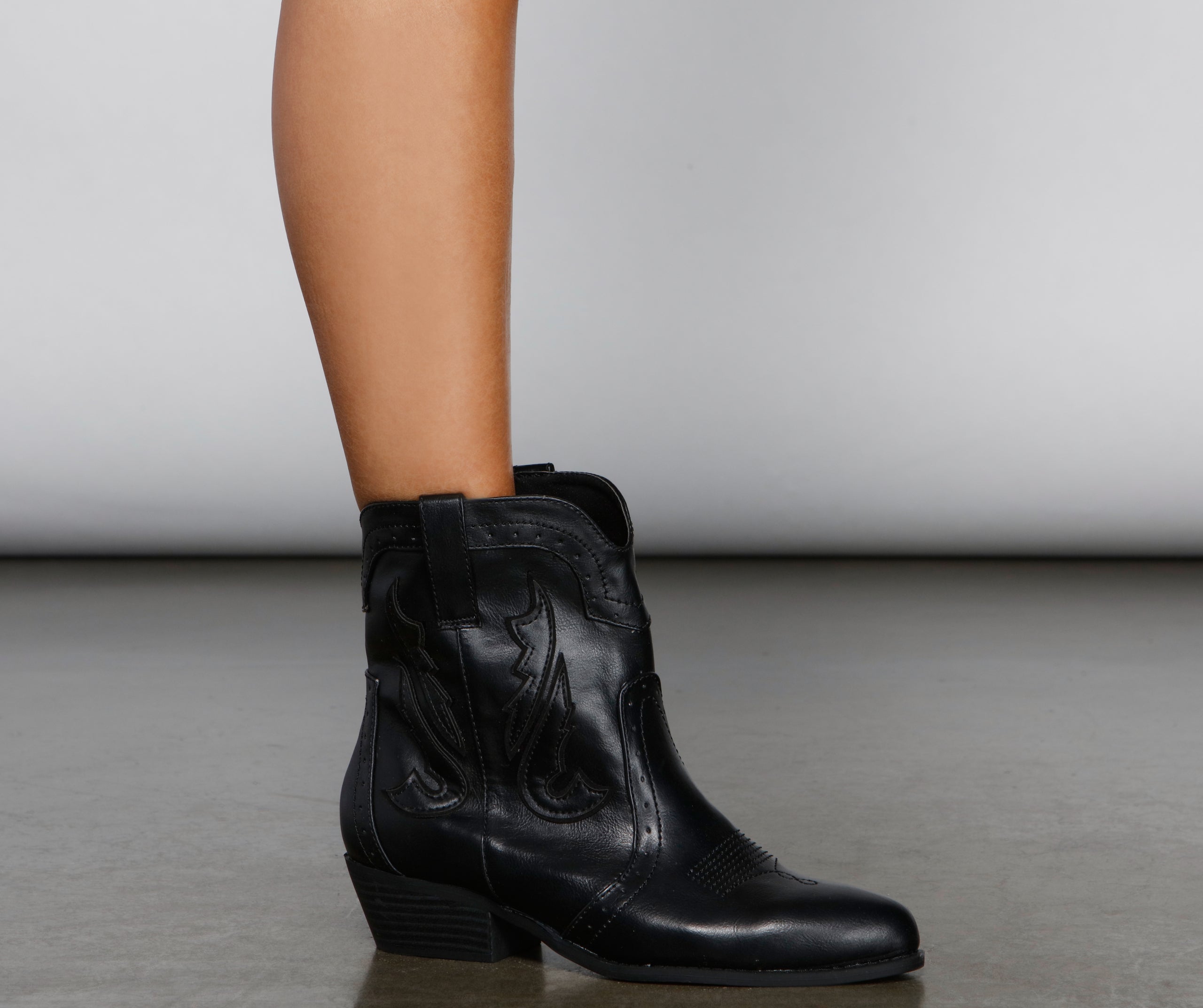 Wild West Faux Leather Booties - Image 2