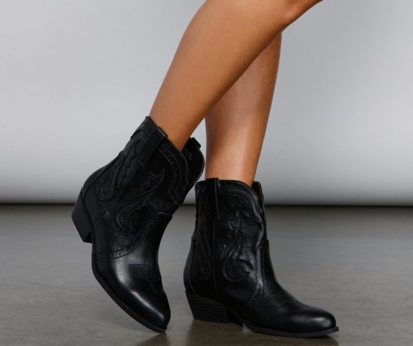 Wild West Faux Leather Booties - Image 4