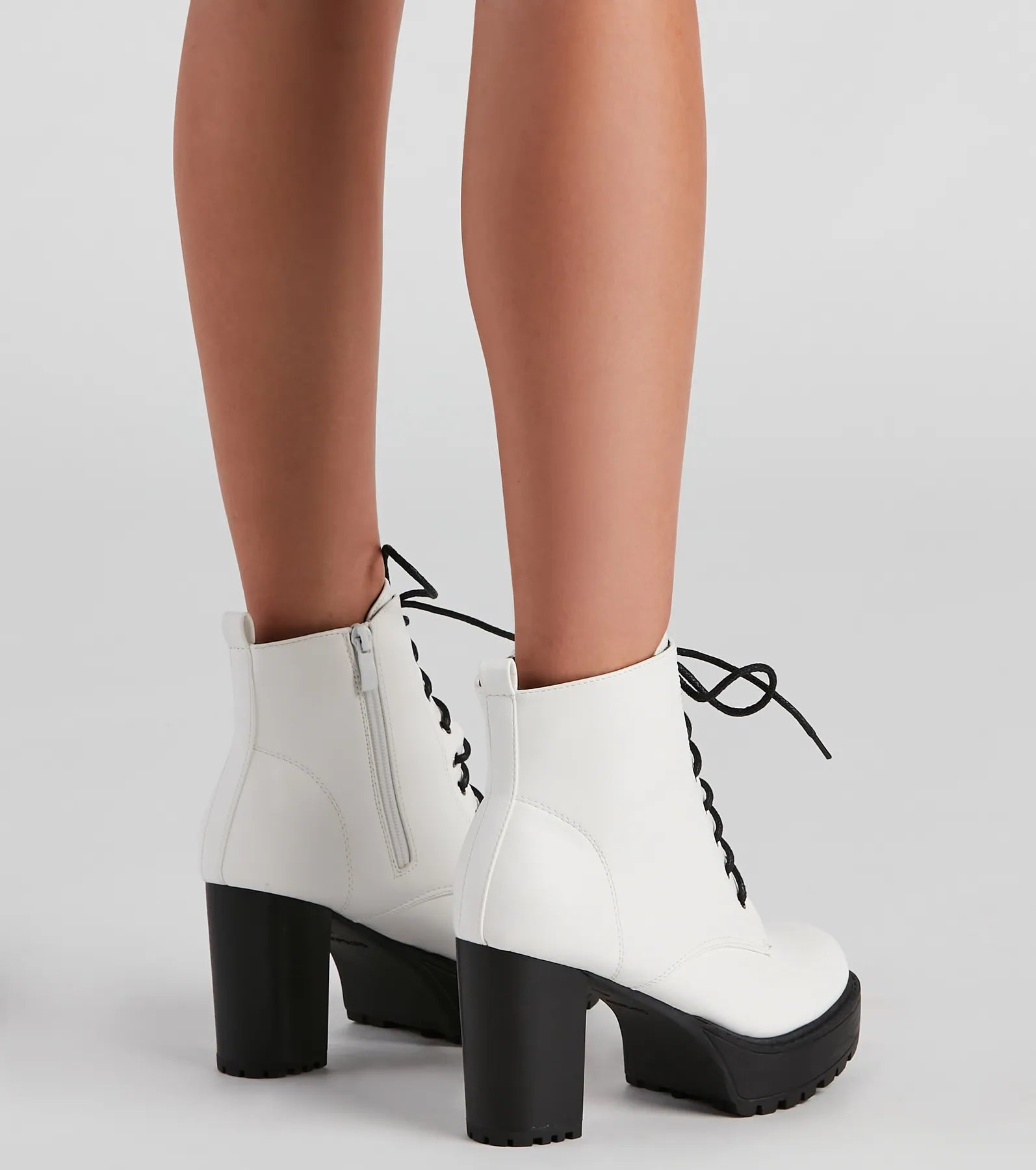 Edgy Babe Platform Lace-Up Booties - Image 4