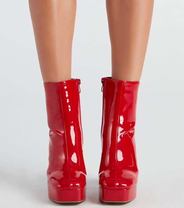 Gloss Move Patent Platform Booties - Image 2