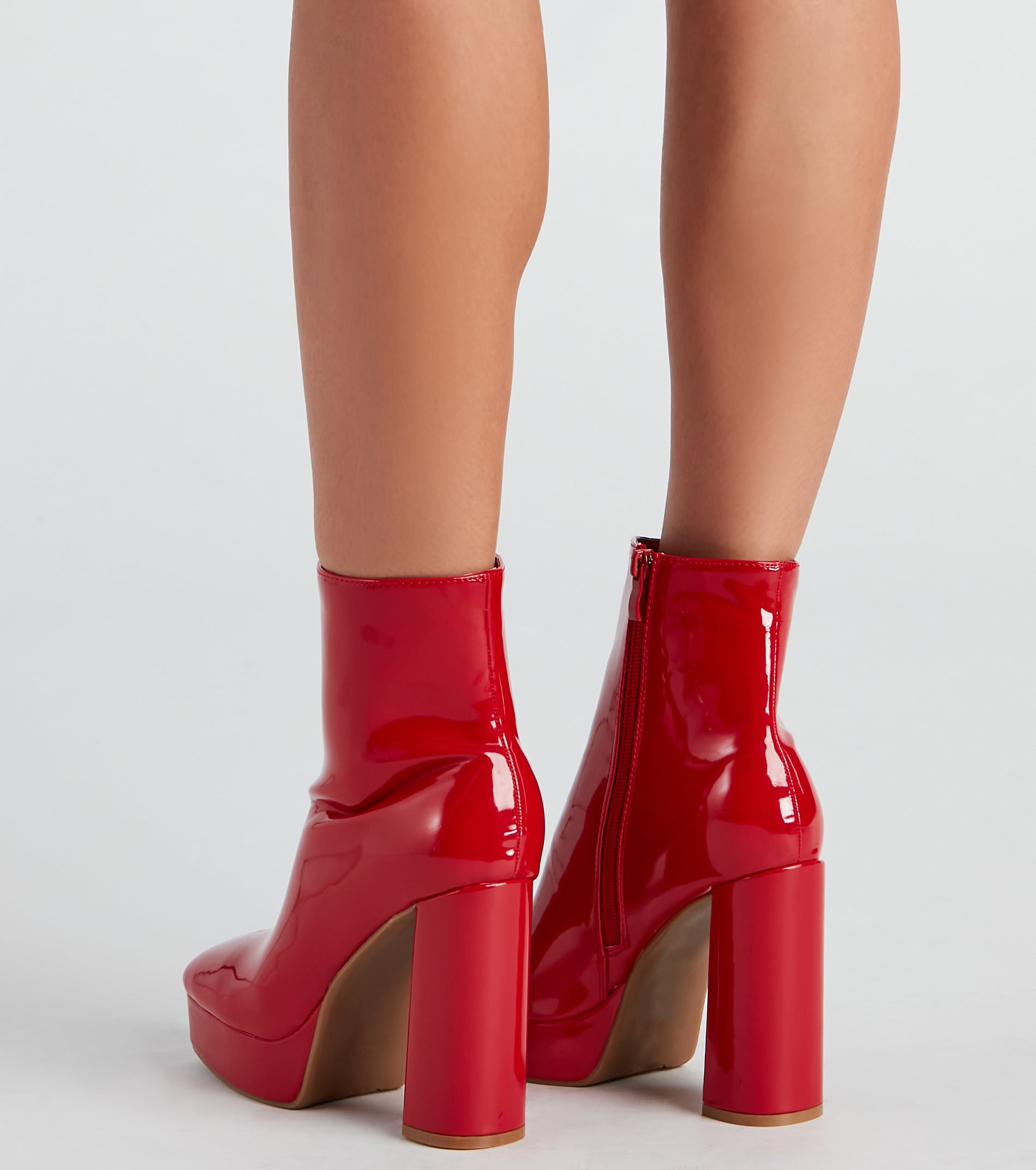 Gloss Move Patent Platform Booties - Image 4