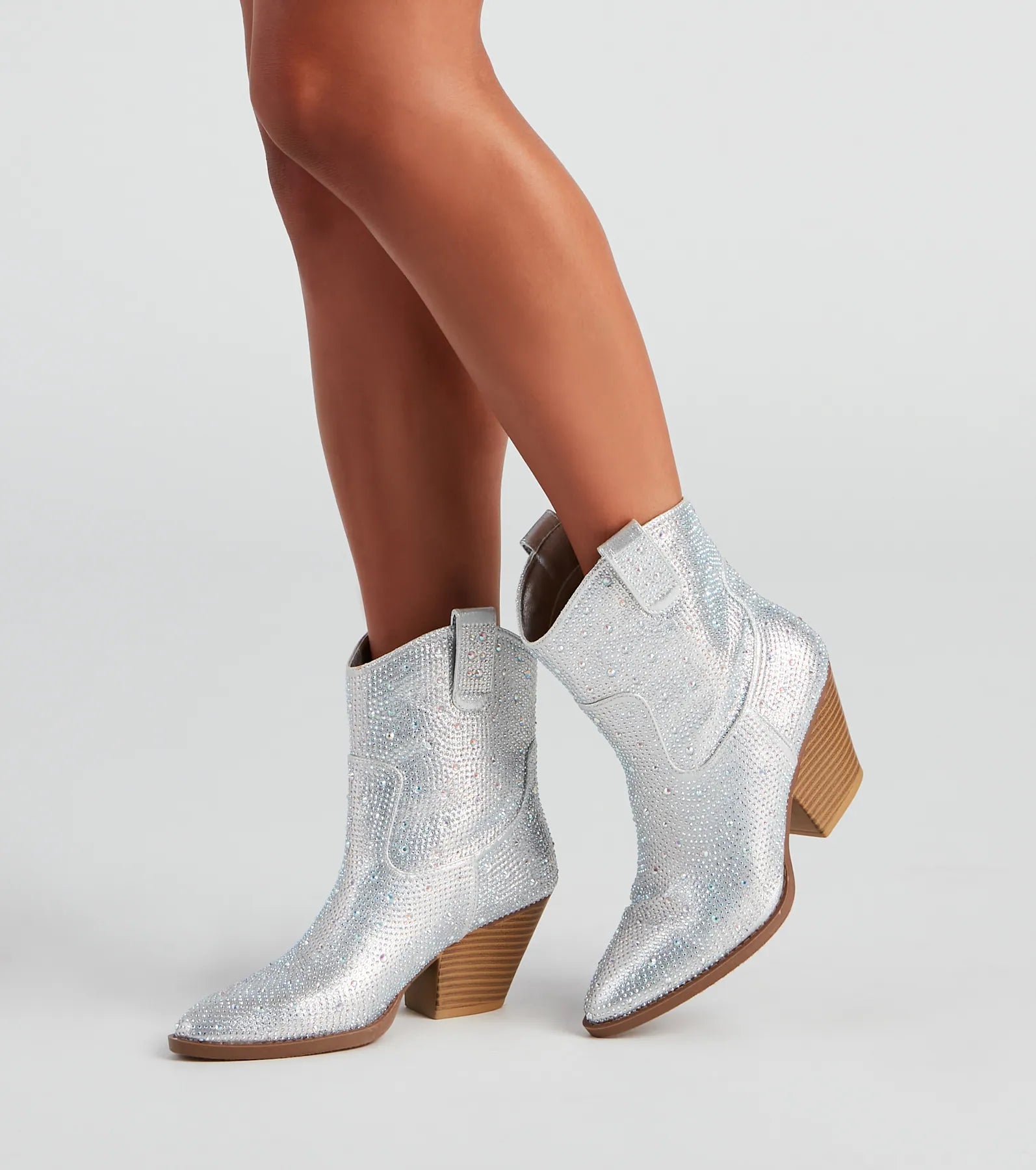 Glitzy Rhinestone Western Booties - Image 5
