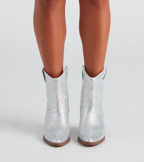 Glitzy Rhinestone Western Booties - Image 6