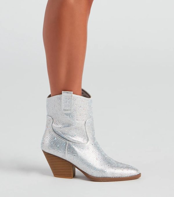 Glitzy Rhinestone Western Booties - Image 7