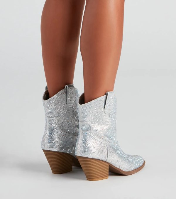 Glitzy Rhinestone Western Booties - Image 8